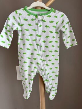 ⭐️⭐️PICK 5 / $20 Simple Joys White Footie with Bright Green Dino Print 0-3M